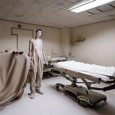 In An Abandoned Hospital Room There Is An Operating Table And H