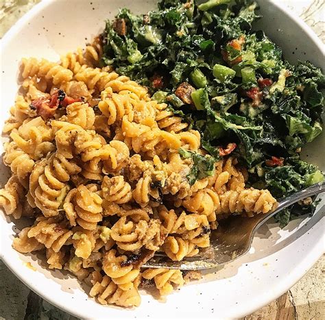 Recipe Creamy Rotini Pasta W Italian Sausage Crumbles The Atl Vegan