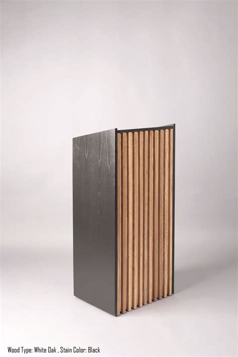 Handcrafted Concrete And Wood Floor Lectern With Desk And Storage