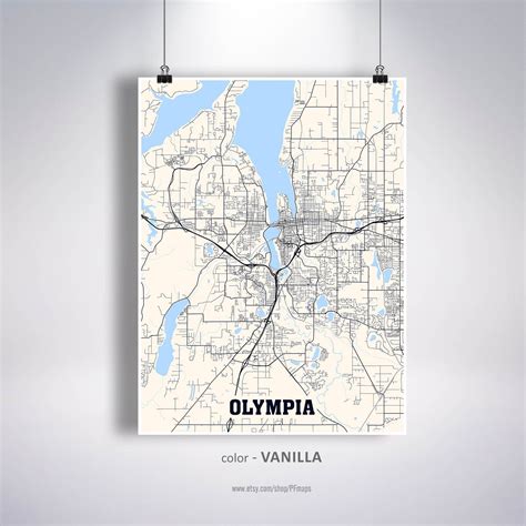 Olympia Map Print Olympia City Map Washington WA USA Map | Etsy