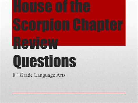 House Of The Scorpion Chapter Review Questions