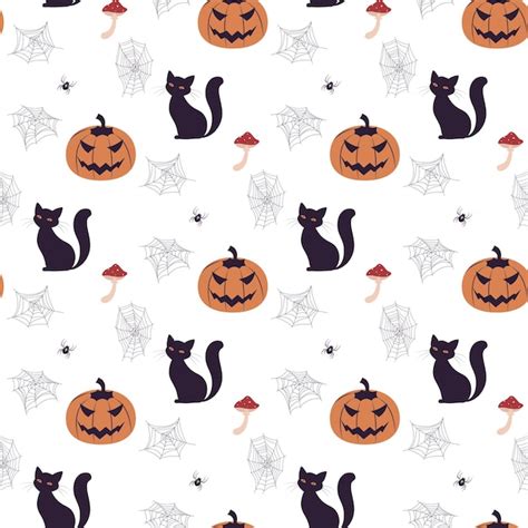 Premium Vector Halloween Seamless Pattern