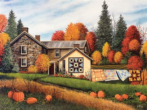 Solve Pumpkins Fall Quilts Jigsaw Puzzle Online With 300 Pieces