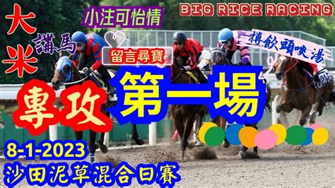 香港賽馬 專攻第一場 8 1 2023 沙田泥草混合日賽 全場分析拆局，提供wqt 一胆拖兩三腳 留言尋寶截止時間 星期六下午3