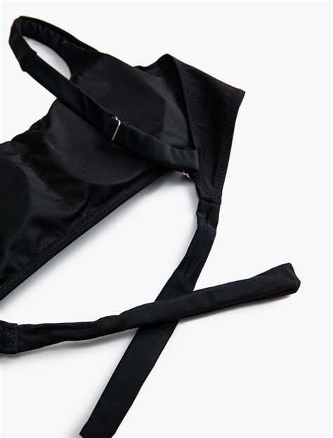 Siyah Kadın Basic Bikini Üstü Kaplı Ayarlanabilir Askılı 3SAK10081BM Koton