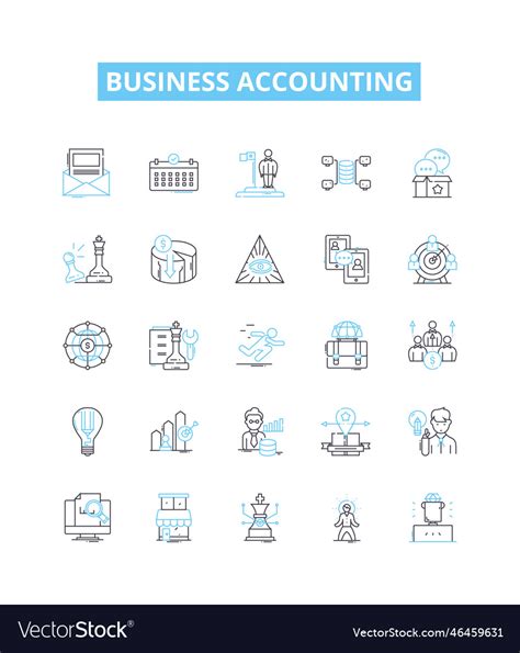 Business accounting line icons set Royalty Free Vector Image