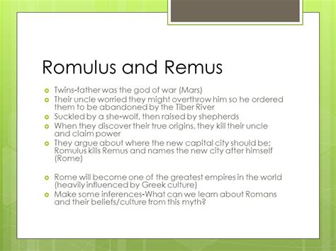 Do Now What Is The Story Of This Picture Romulus And Remus Twins