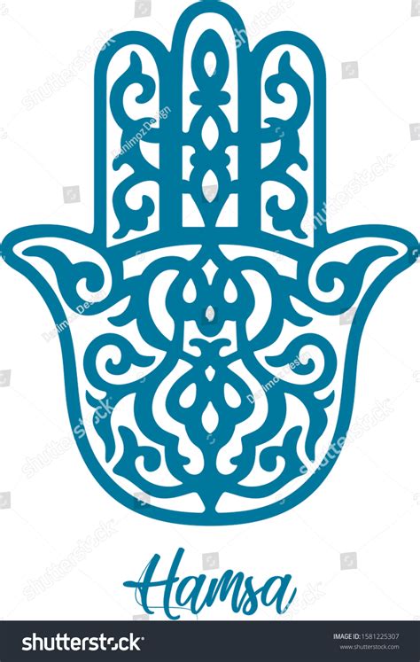 Hamsa Hand Fatima Vector Illustration Vector De Stock Libre De