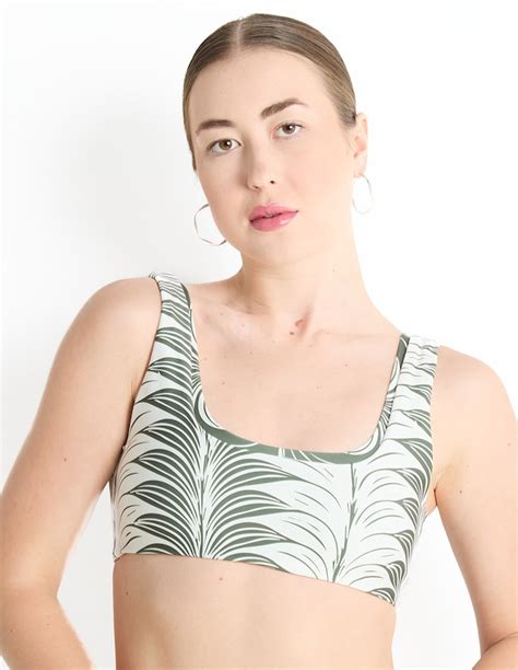 Top Bikini Palmacea Estampado Hojas Para Mujer 1
