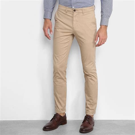 Calça Tommy Hilfiger Custom Fit Chino Pant Masculina Bege Netshoes