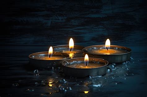 Premium Ai Image Candles Lit Remembrance