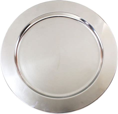 Ms Lovely Silver Stainless Steel Metal Charger Plates For Events Set Of 4 13 Inch