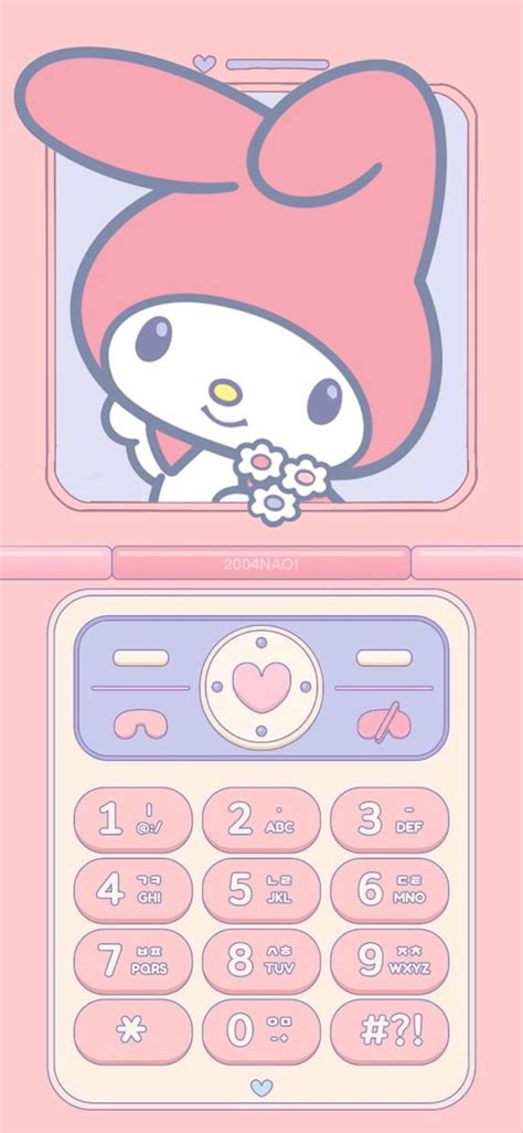 An Image Of A Cell Phone With Hello Kitty On The Front And Back Side