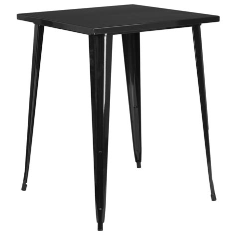 Flash Furniture Ch 51040 40 Bk Gg 31 1 2 Black Metal Indoor Outdoor Square Bar Height Table