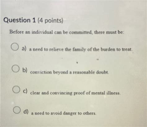 Solved Question Points Before An Individual Can Be Chegg