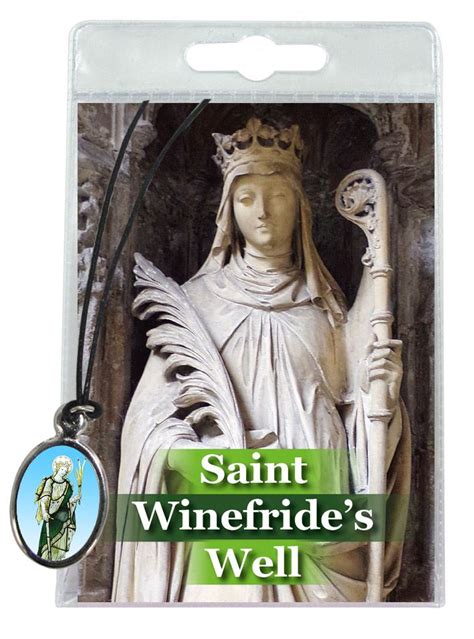 Medaglia Saint Winefride Con Laccio E Preghiera In Inglese Medaglie