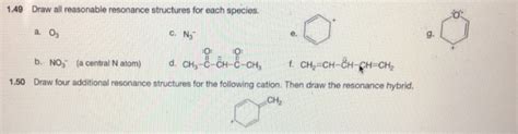 Solved Draw All Reasonable Resonance Structures For Chegg