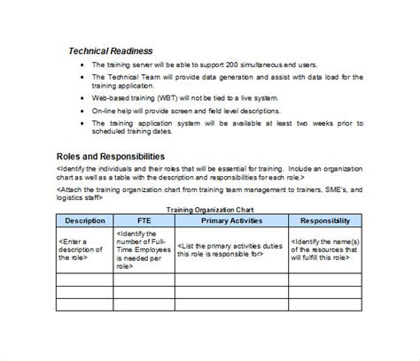 Training Plan Template Word