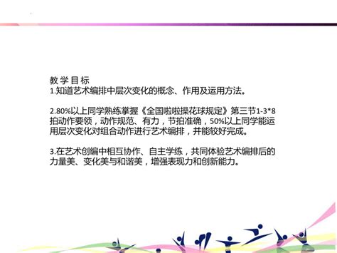 高一上学期体育与健康人教版 花球啦啦操动作层次创编 说课课件 共12张ppt 21世纪教育网