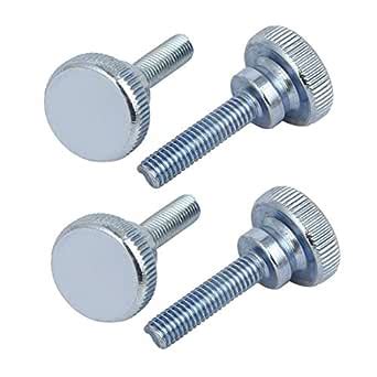 Uxcell M X Mm Flat Knurled Head Fully Threaded Thumb Screws Bolts