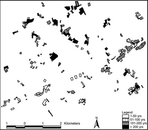 Map Of The Studied Forest Area Forest Patches Are Represented