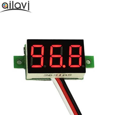 DC 0 100V Red LED Three Wires Voltage Measurement Meter 0 36 Ultra