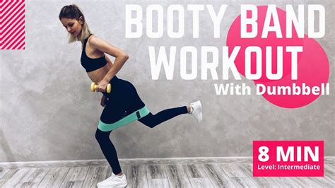 Min Booty Band Workout Dumbbell Booty Workout Workout At Home