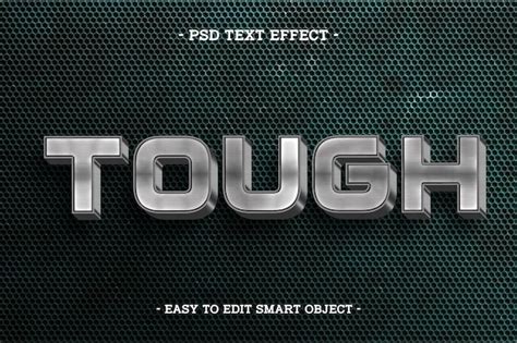 Premium PSD Metallic Tough Steel Text Effect