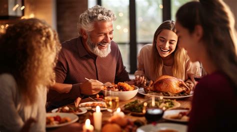 Happy family at Thanksgiving dinner 26992277 Stock Photo at Vecteezy