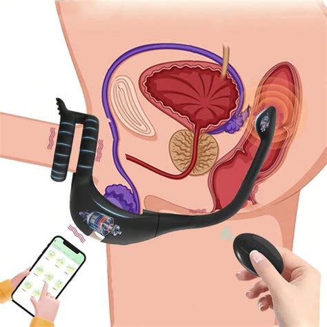 App Prostate Vibrator Testicle Massage Anal Butt Plug Cock Penis Ring