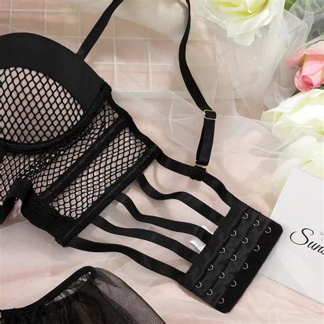 Transparent Sexy Lingerie Set Showing Nipples Bondage Plus Size Panties