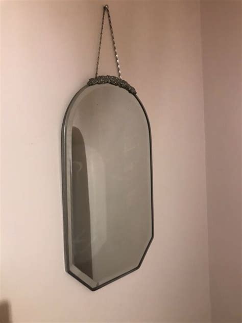 Original Vintage Art Deco Era Bevel Edged Frameless Wall Mirror