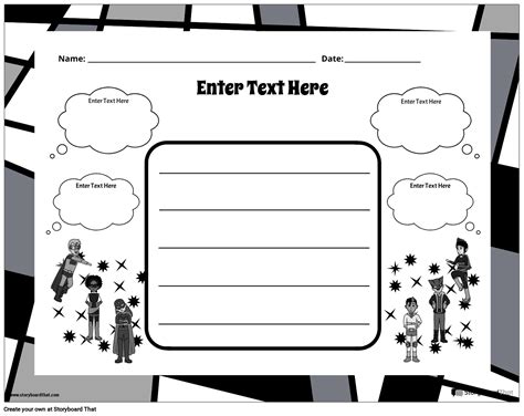 SE Check In Landscape BW 2 Storyboard Por Worksheet Templates