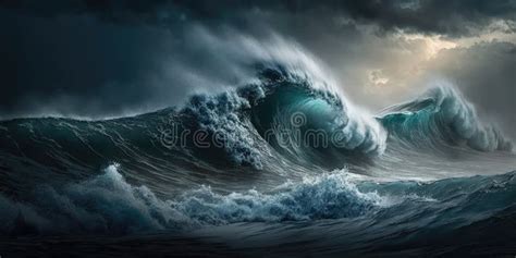 Sea Waves in a Storm stock illustration. Illustration of storm - 270206835