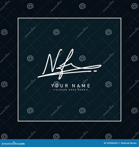 Initial Letter Nf Vector Logo Template In Handwritten Signature Style