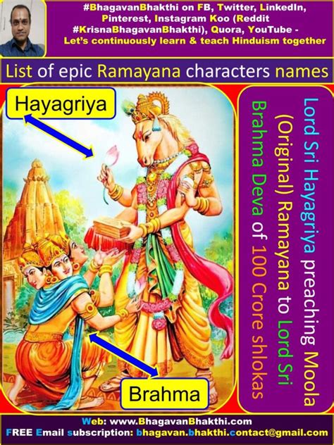 List Of Epic Ramayana Characters Names Glossary Bhagavan Bhakthi