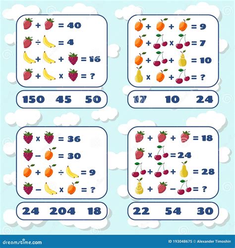 Conjunto De Juegos Matemáticos Juego Educativo Matemático Para Niños