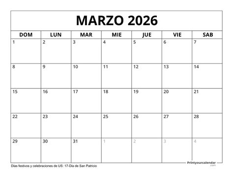 calendario marzo   imprimir gratis