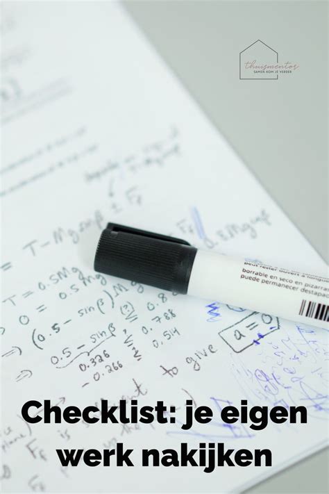 Checklist Je Eigen Werk Nakijken Werk Checklists Nakijken