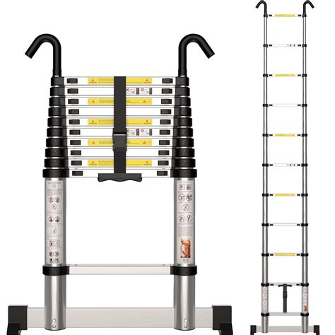 Homidec Telescopic Ladder M Ft Aluminium Extension Ladder With