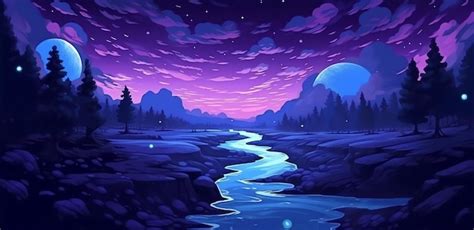 Premium AI Image | A river in the night sky