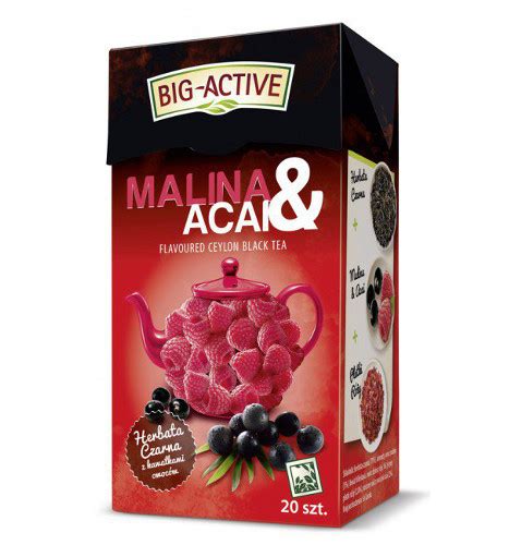 Big Active Malina Acai herbata czarna z kawałkami owoców 20