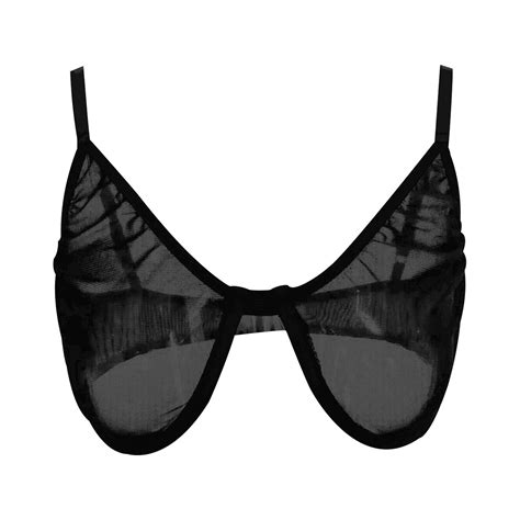 Lovskoo 2024 Women S Sheer Sheer Bras Unlined Underwire Lace Mesh Ultra Thin Clear Bralette