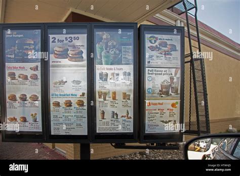Menu at the drive thru at a McDonald's restaurant Stock Photo - Alamy