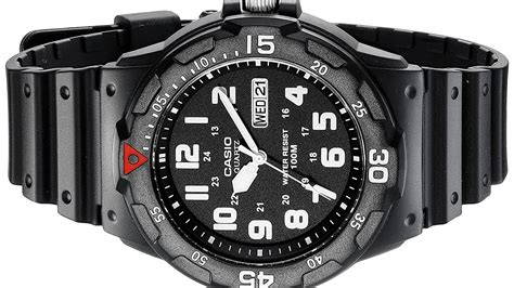 Casio Men S MRW200H 1BV Sport Analog Black Resin Dive Watch YouTube