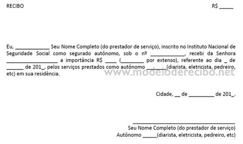 Modelo De Recibo Simples Pronto Para Baixar E Imprimir