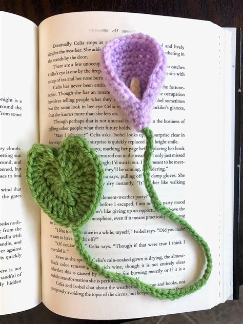 Calla Lily Bookmark Crochet Pdf Pattern Flower Floral Spring Etsy