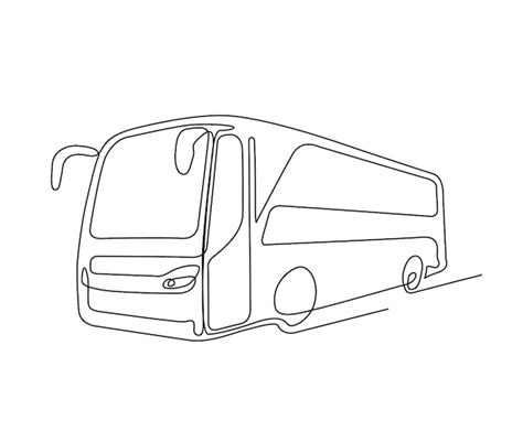 Dibujo continuo de una línea de autobús turístico ilustración de vector