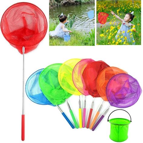 Extendable Kids Fishing Net Telescopic Handle Butterfly Insect Fish Fun