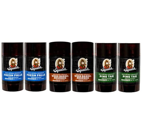 Dr Squatch Mens Natural Deodorant 6 Pack Variety Bundle Fresh Falls